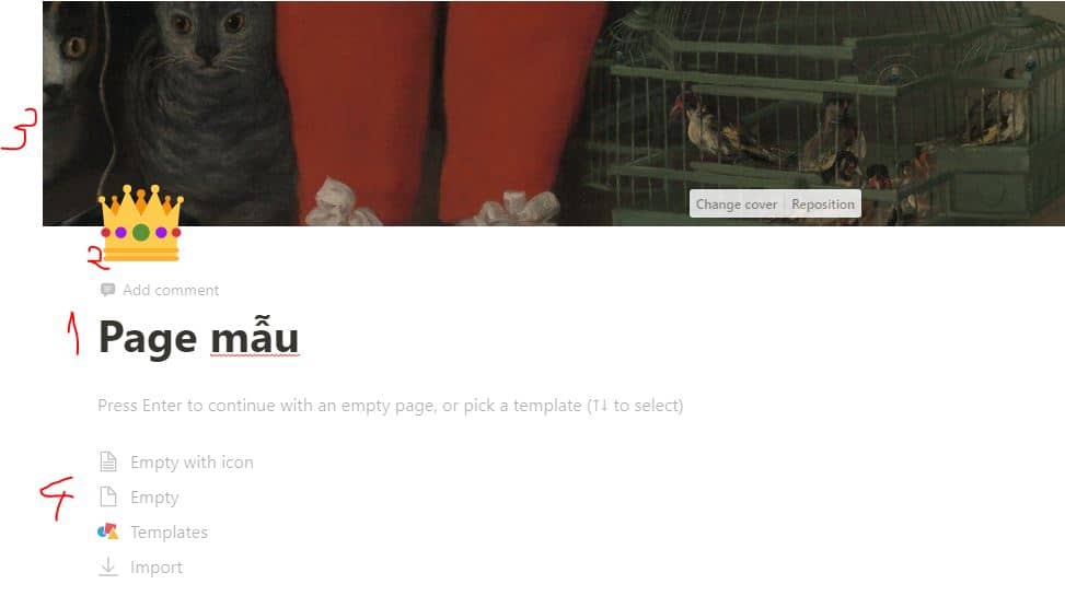 Cấu hinh 1 notion page